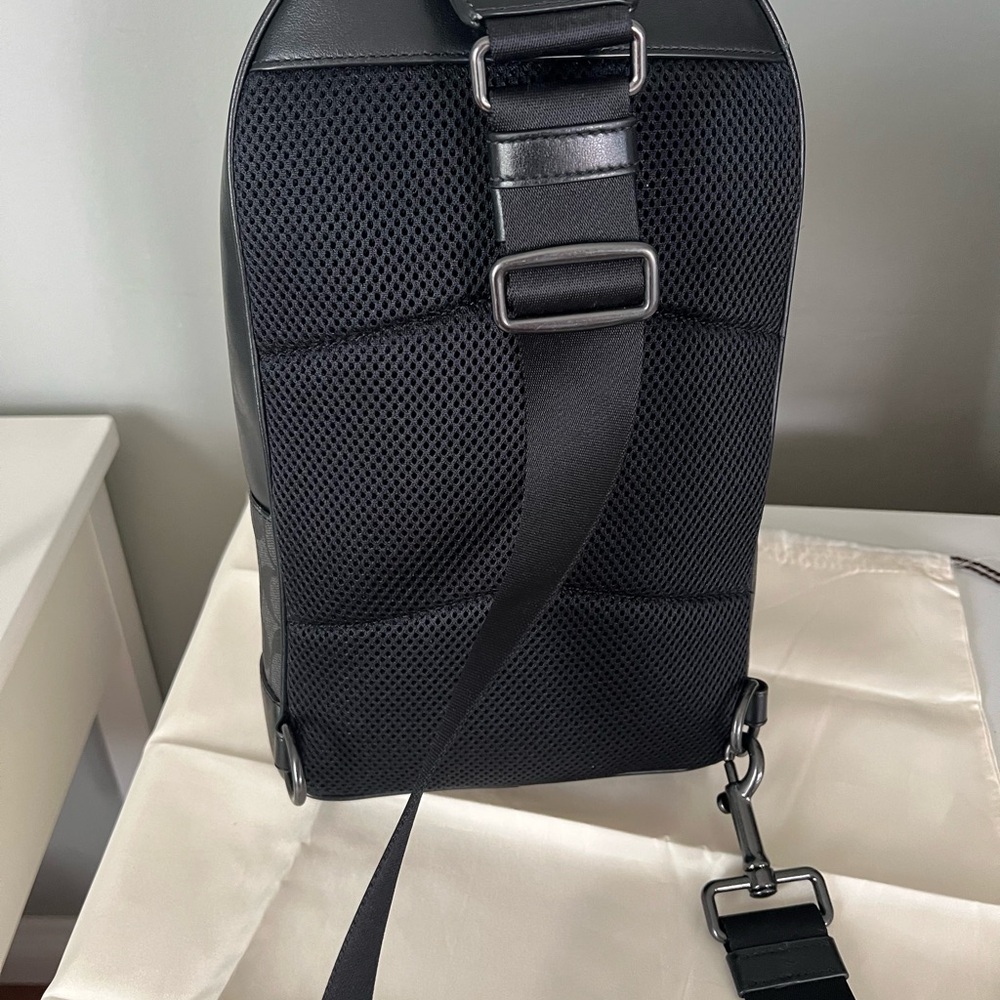 Coach Black and Gray Signature Backpack - Picture 5 of 9